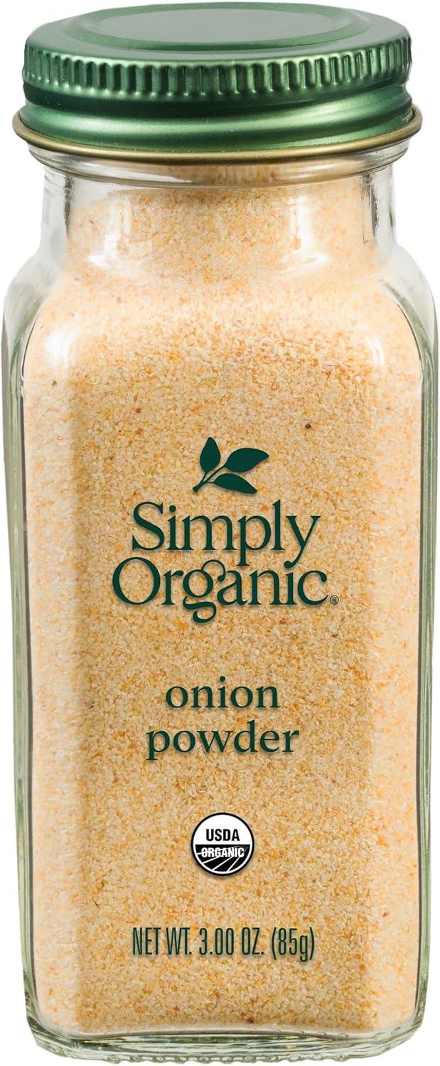 Simply Organic White Onion Powder, 3-Ounce Jar, Organic US Grown Onions, Real Onion Taste Without The Tears, Kosher, Non GMO