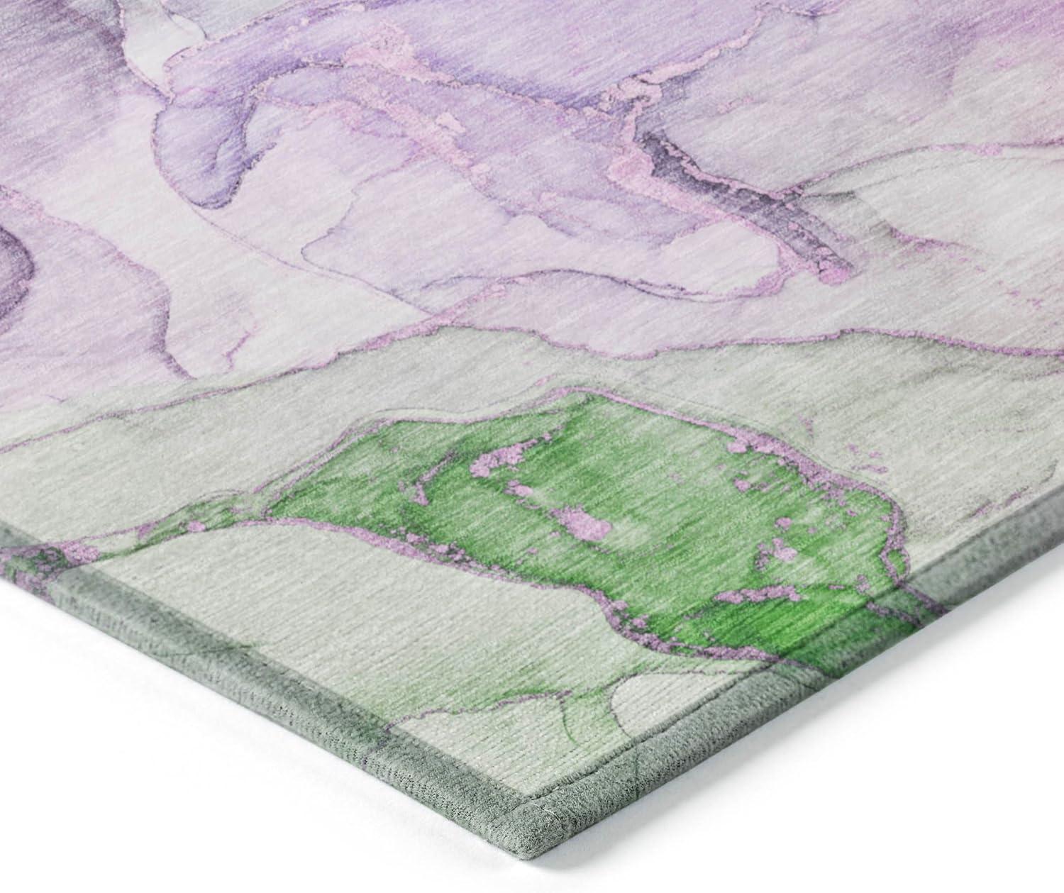 Chantille Purple and Green Synthetic Washable Area Rug