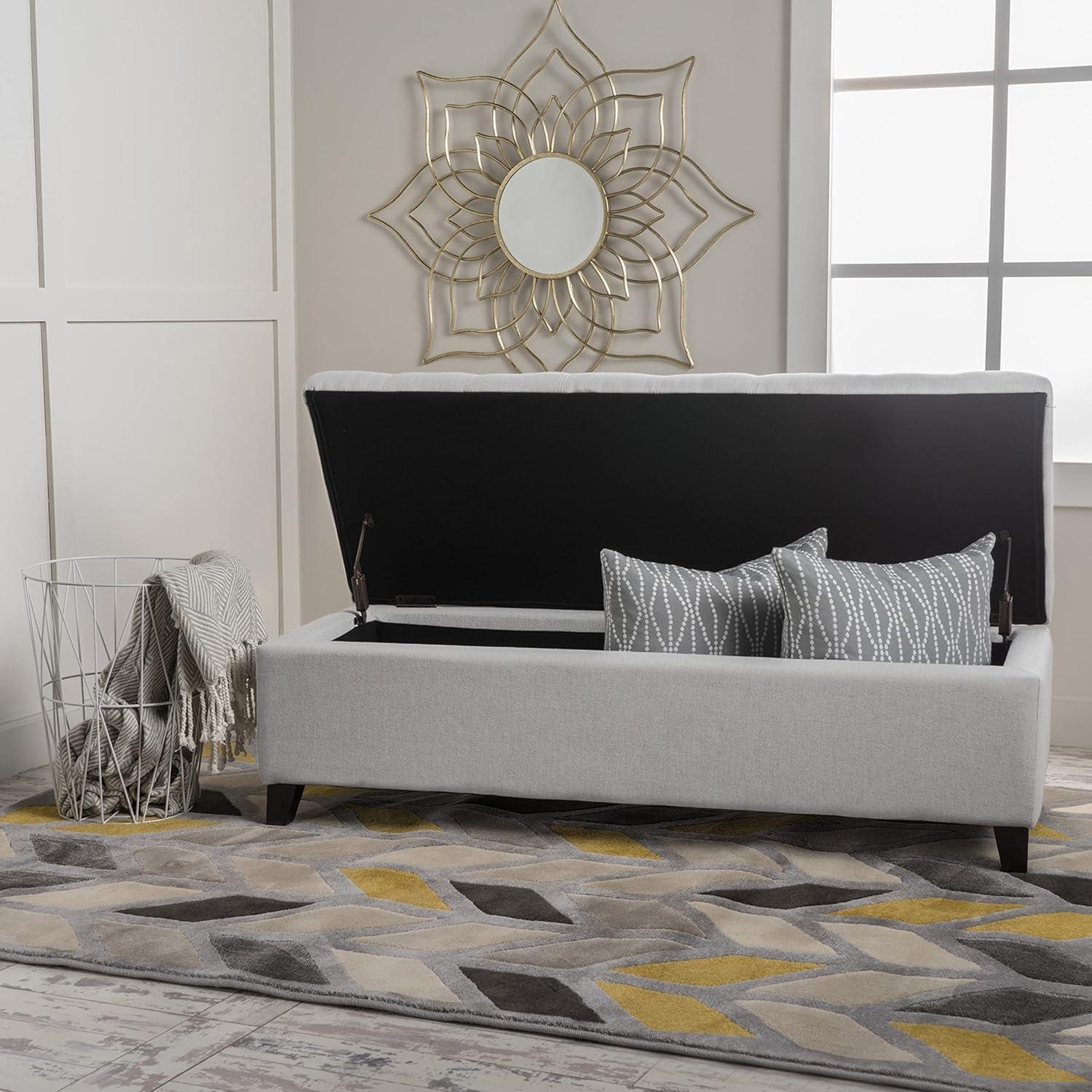 Mission Storage Ottoman - Light Gray - Christopher Knight Home