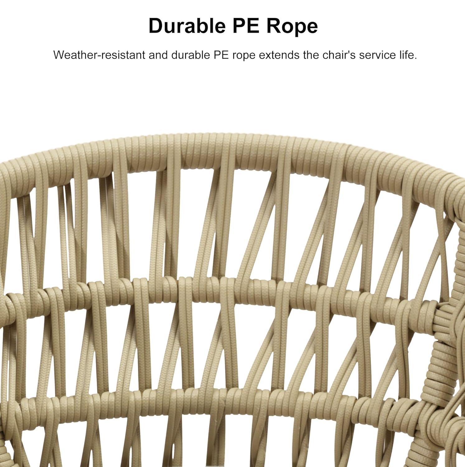 Champagne Aluminum and Rattan Bar Stools with Cushions, Set of 2