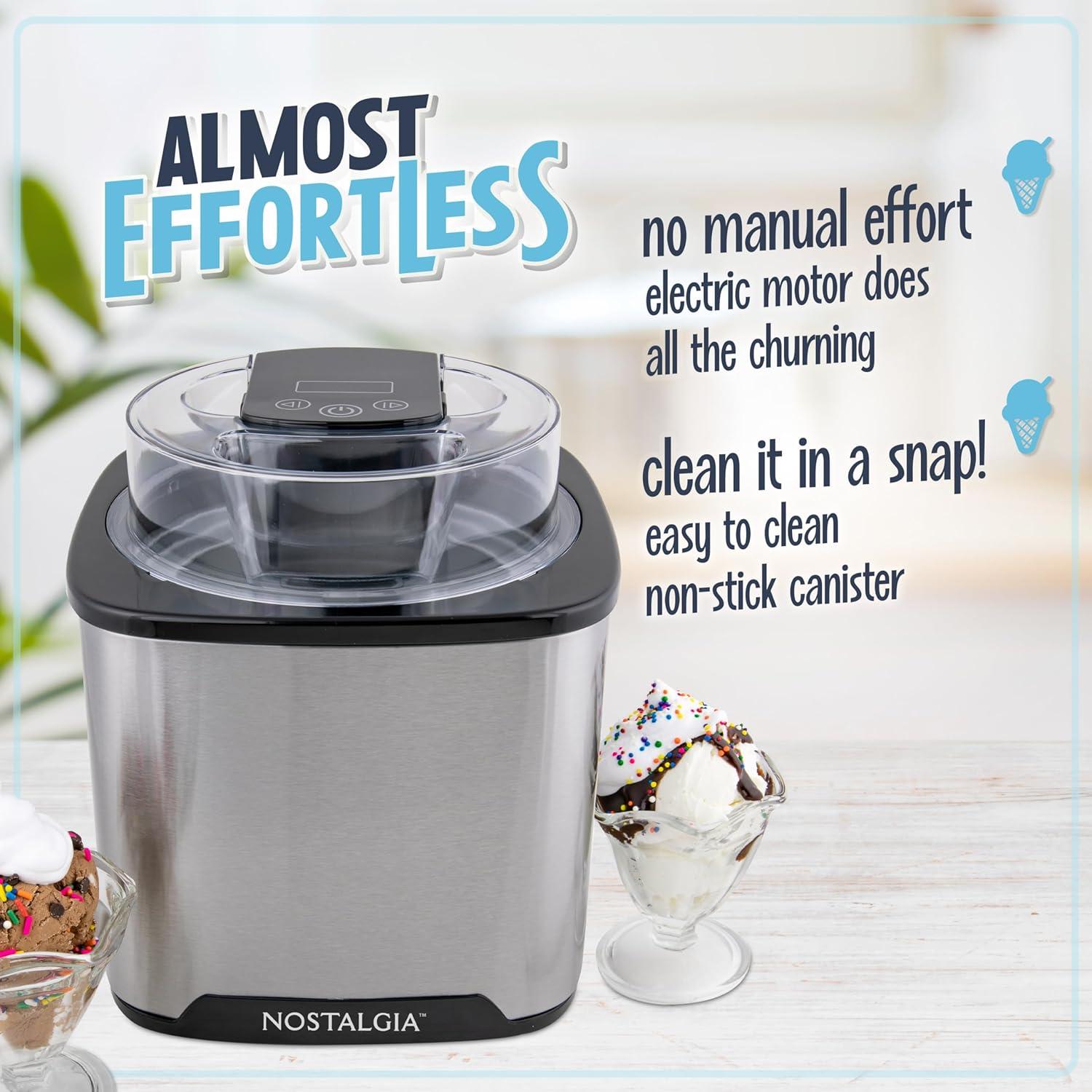 Nostalgia 2-Quart Digital Ice Cream Maker