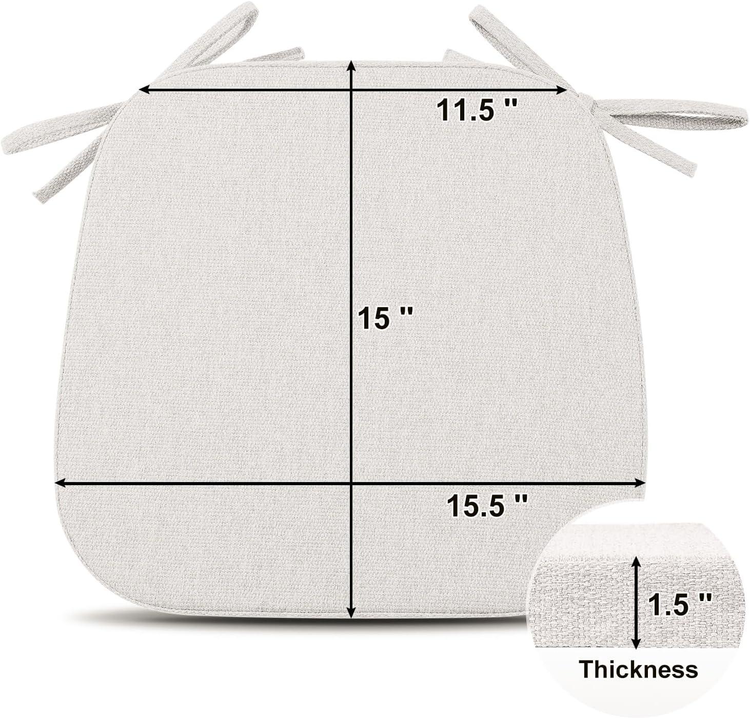 Chair Cushions for Dining Chairs Set of 4 - Off White