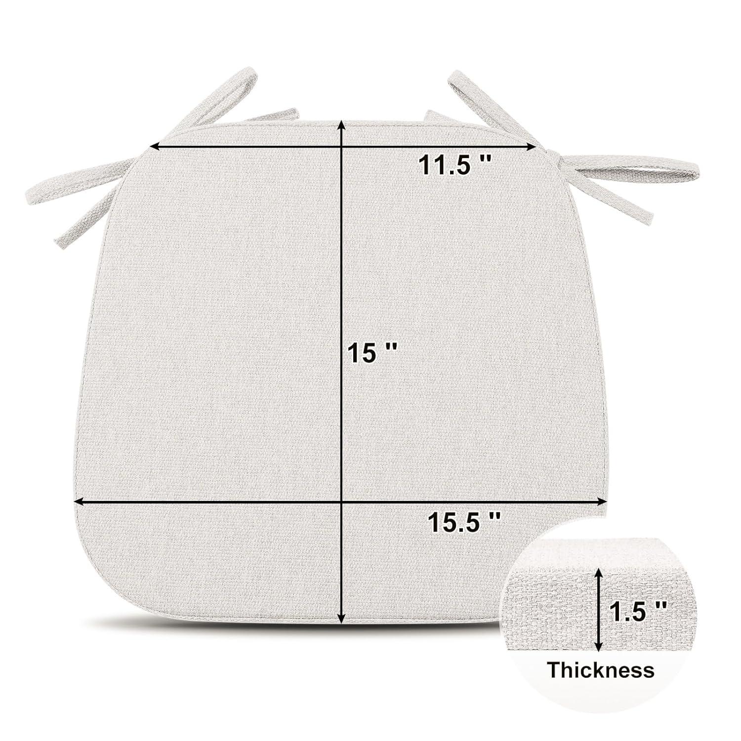 Chair Cushions for Dining Chairs Set of 4 - Off White