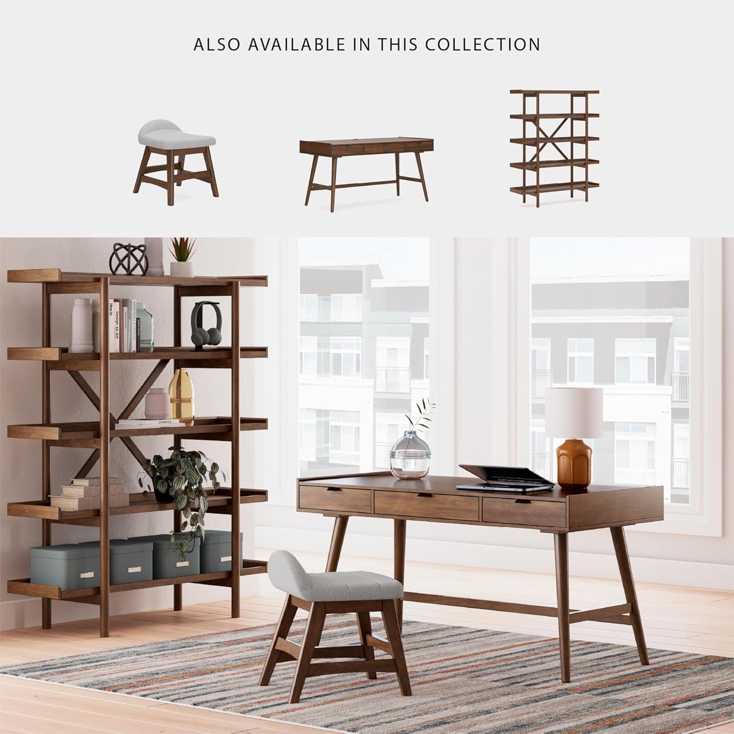 Signature Design by Ashley Lyncott Home Office Desk Chair, Light Gray/Brown