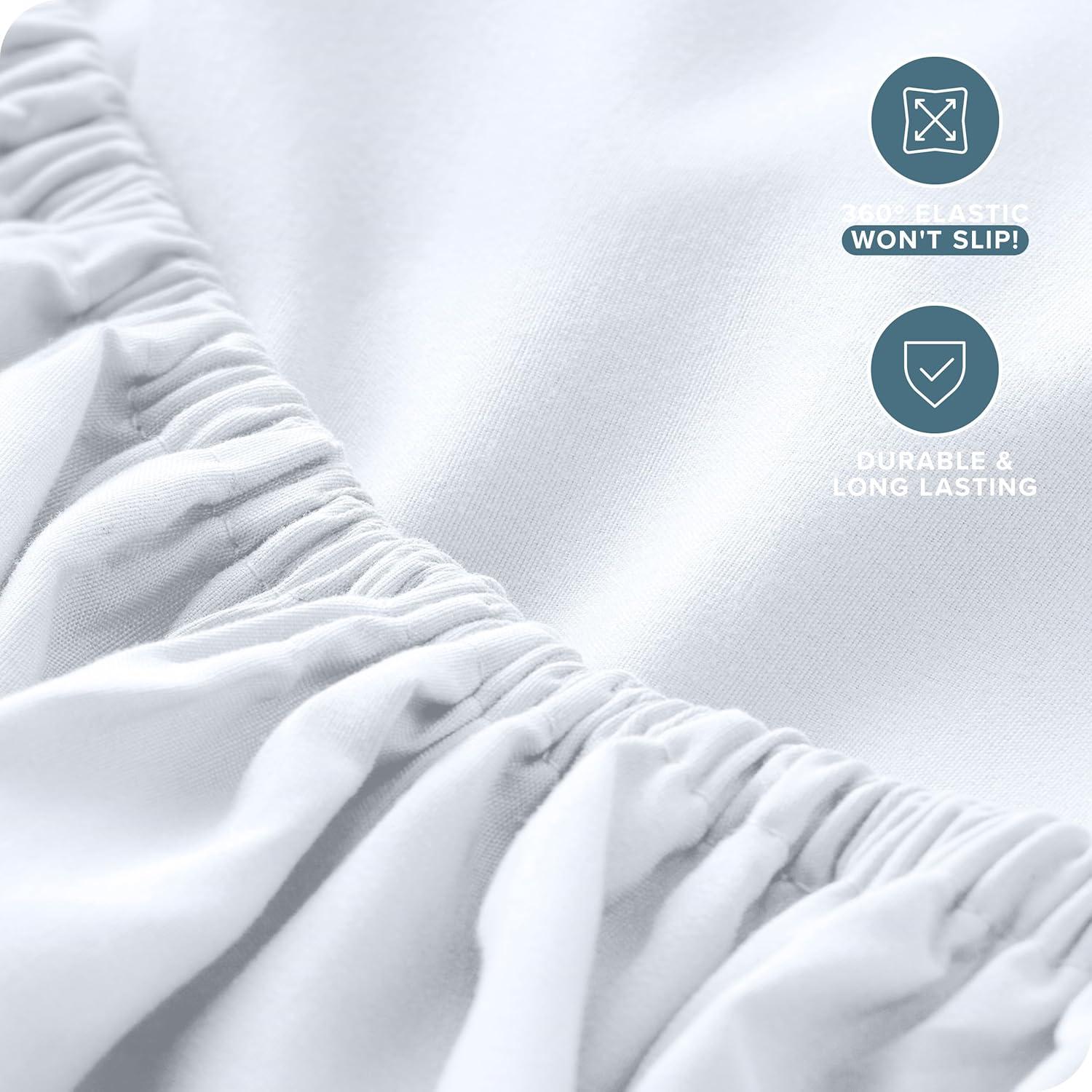 Queen Cypress 22 Inch Extra Deep Pocket Sheet Set, Double Brushed Microfiber Sheets by Bare Home