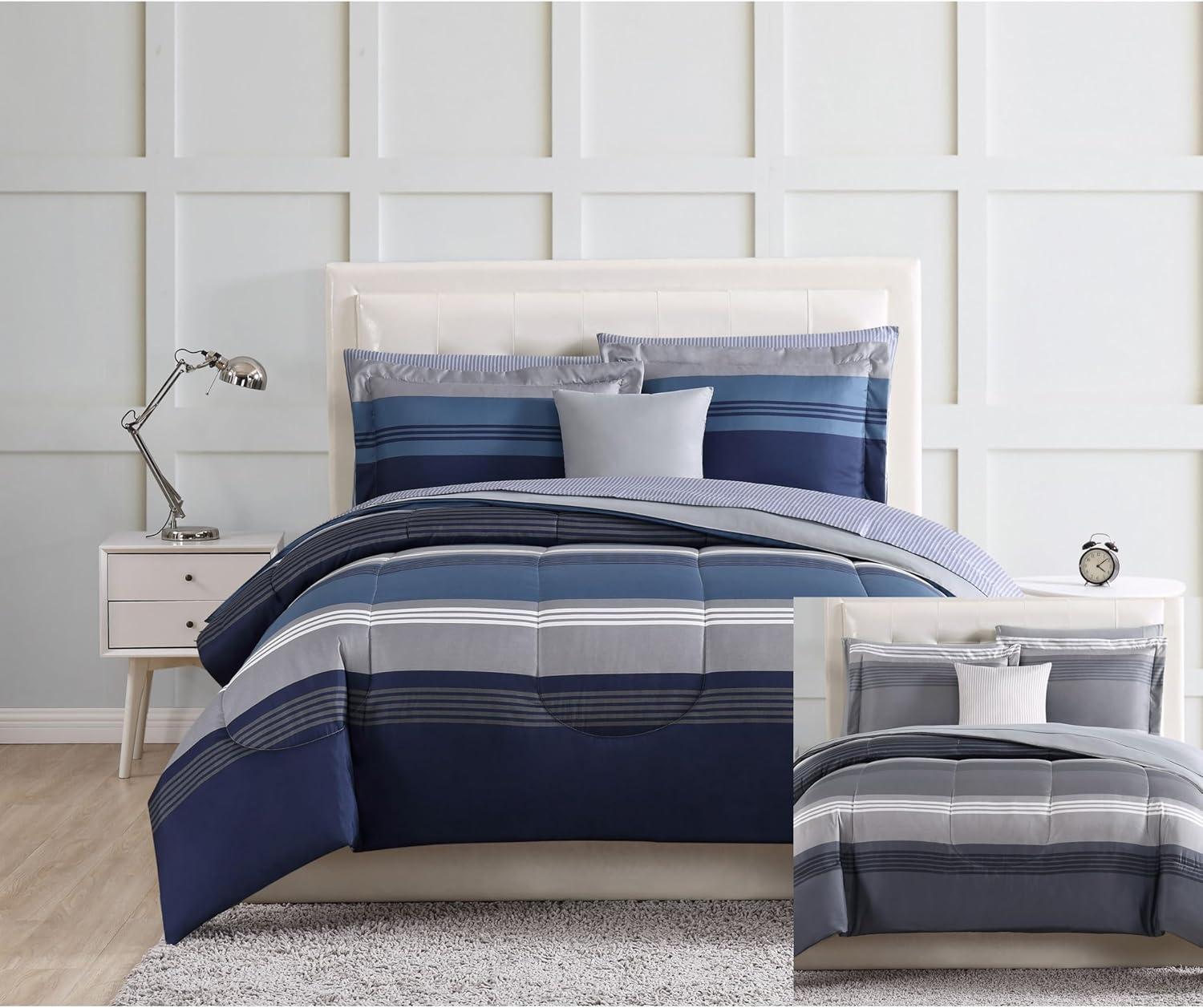 Style 212 Style 212 Carlyle Polyester Channel Striped Comforter Set