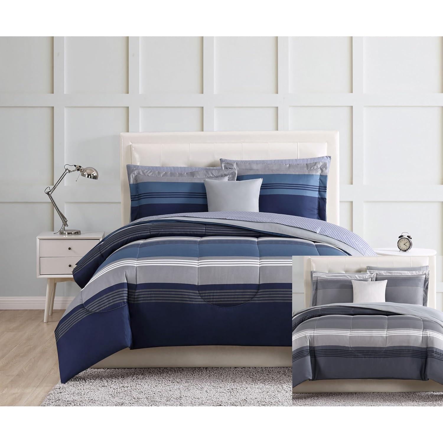 Style 212 Style 212 Carlyle Polyester Channel Striped Comforter Set
