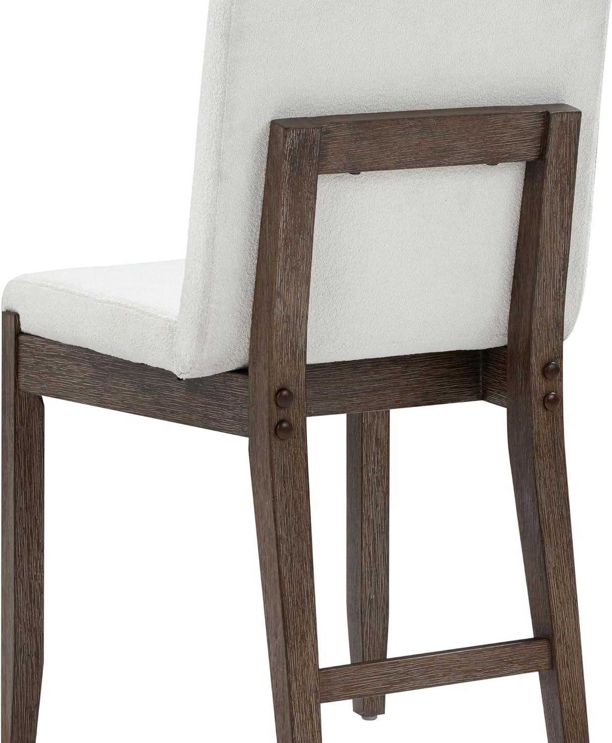 Gracie Dark Brown Upholstered Linen Dining Chair Set