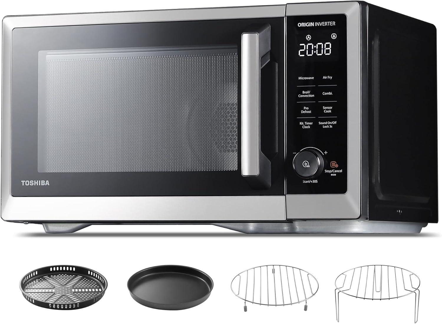 Toshiba 7-in-1 Countertop Microwave Air Fryer Inverter Technology Convection Microwave Smart Sensor