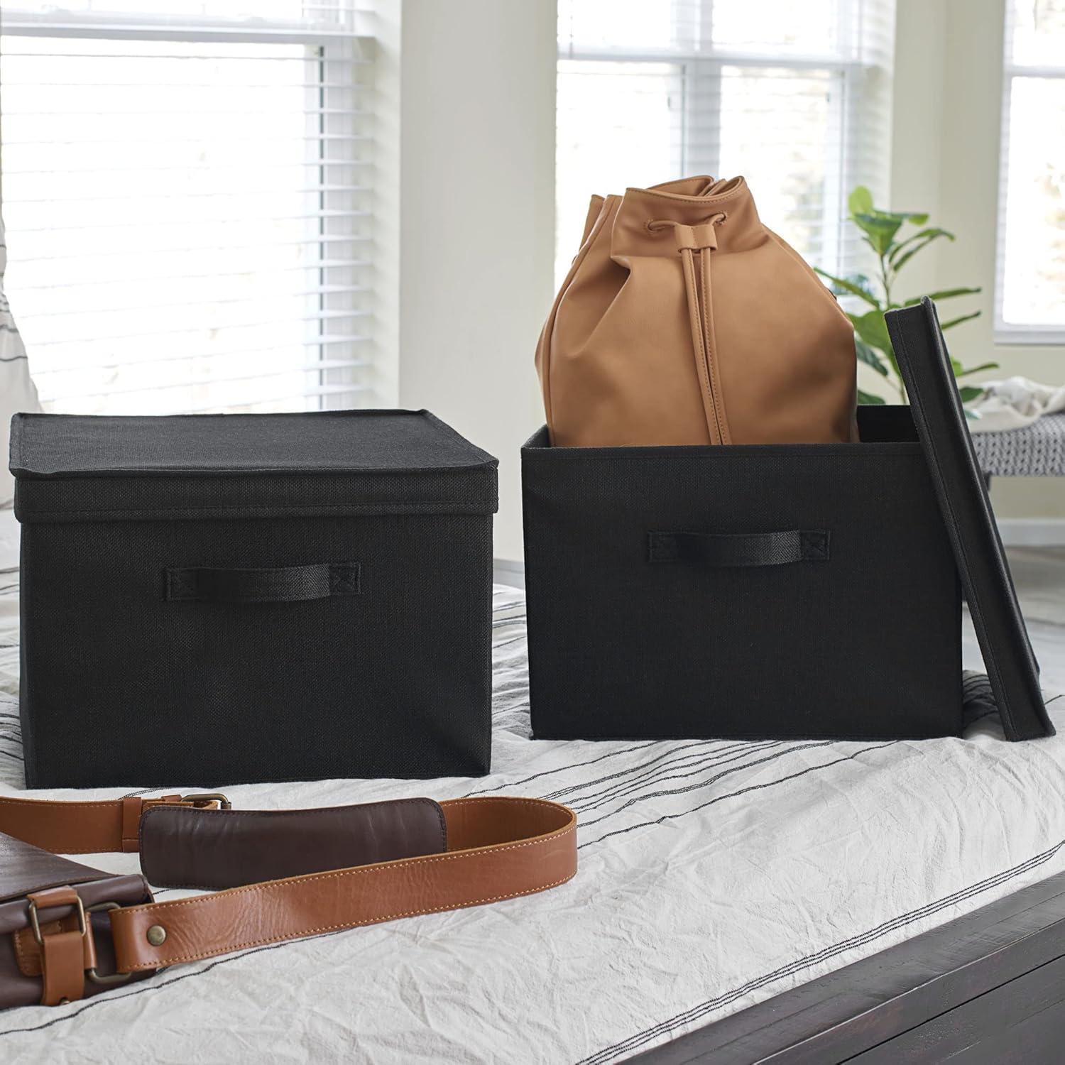 Household Essentials Household Essentials Wide Storage Box Fabric Bin (Set of 2)