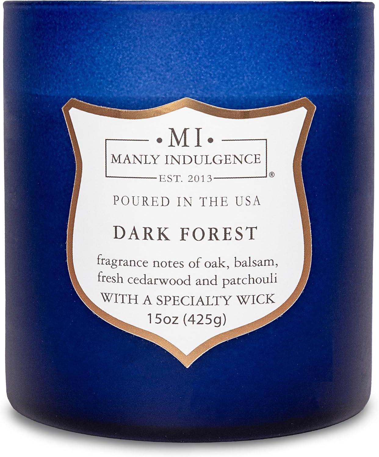 Manly Indulgence Signature Dark Forest Scented Jar Candle, 15 oz, 60h Burn, Woody & Earthy