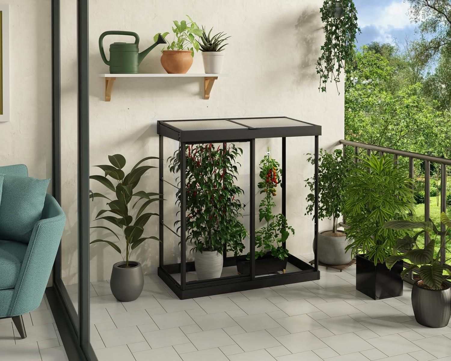 Palram Black Polycarbonate and Aluminum Mini Greenhouse