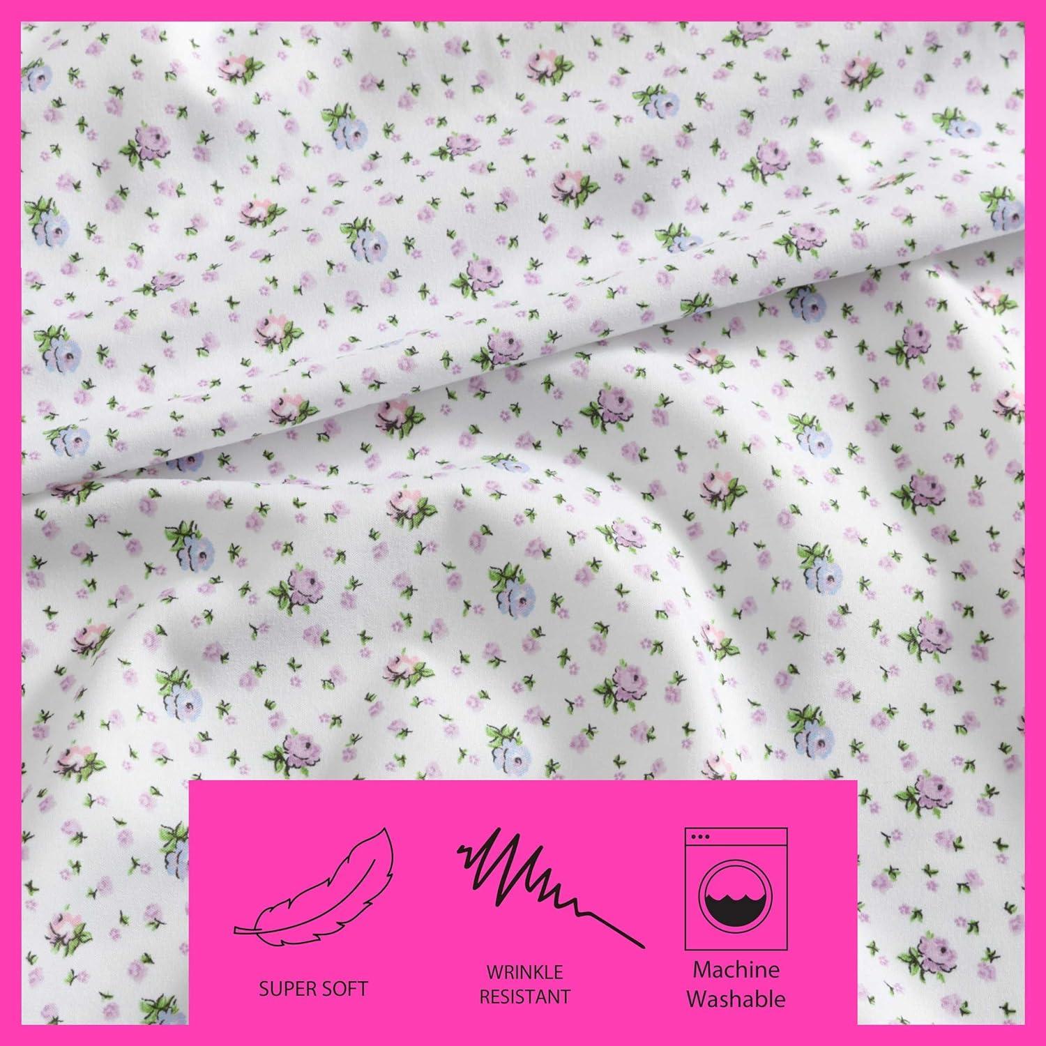 Betsey Johnson Pretty Floral Ditsy Purple Full Sheet Set