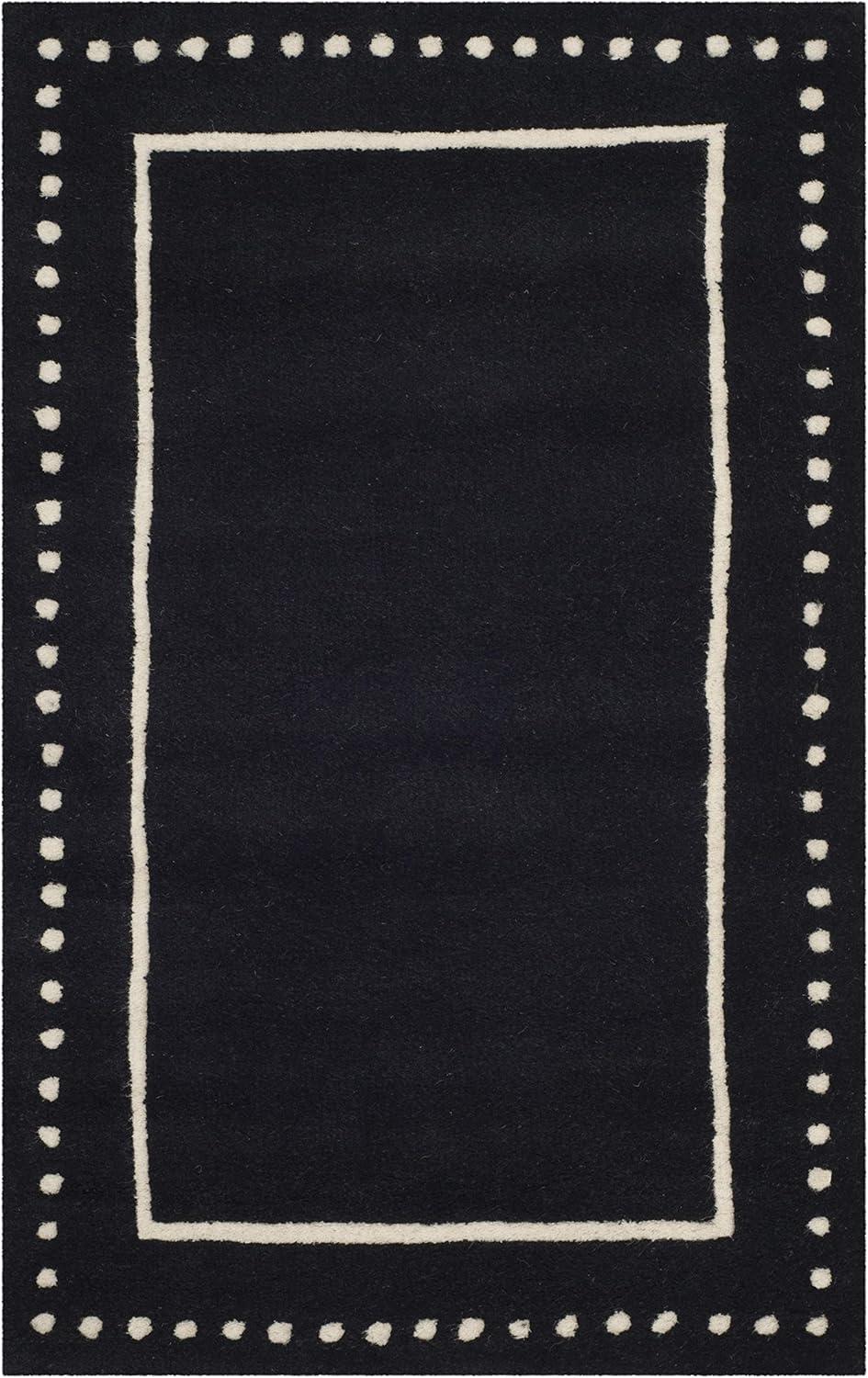 Bella BEL151 Hand Tufted Accent Rug - Black/Ivory - 2'6"x4' - Safavieh.