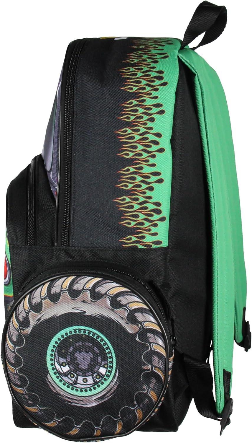 Monster Jam Backpack Grave Digger Truck Shaped Dual Compartment Tote Bag Book Bag for Travel Daily Use