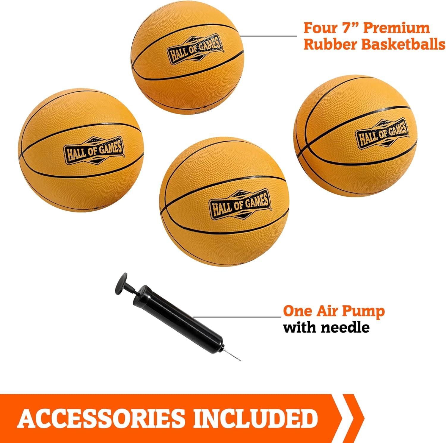 Hall of Games Hall of Games Easy to Assemble Arcade Basketball 84” Tall Indoor Steel Frame EZ-Fold X-Leg