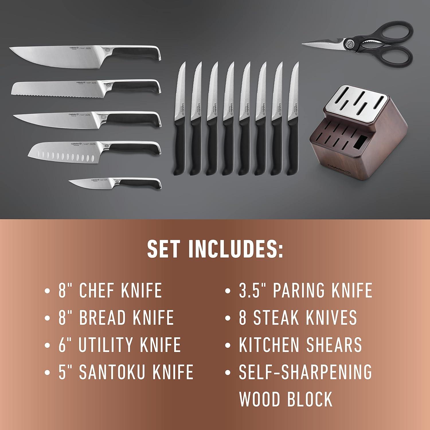 Calphalon ® Premier SharpIN ™ 15-Piece Knife Block Set with Self-Sharpening Knife Block
