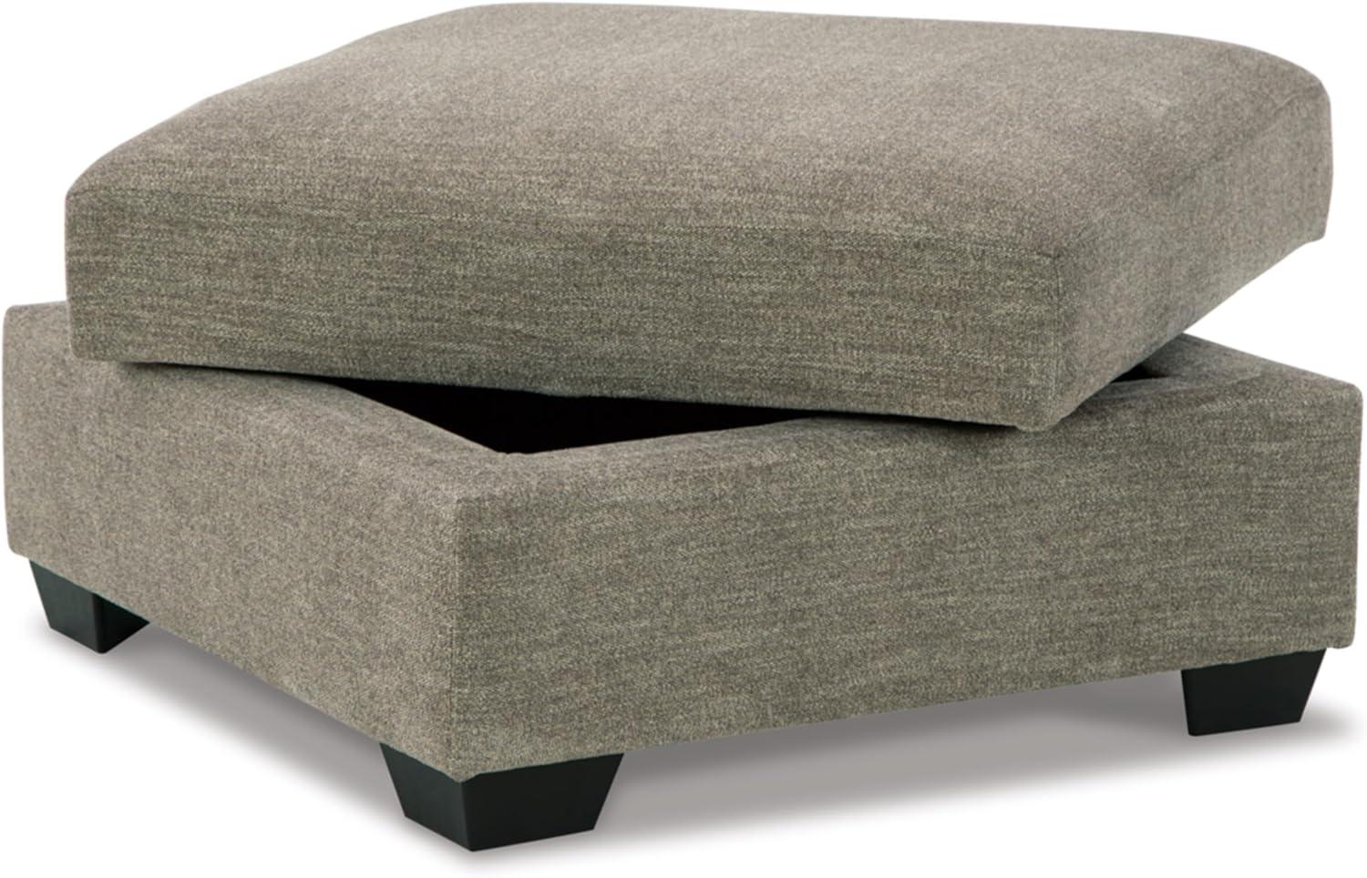 Signature Design by Ashley Creswell Upholstered Ottoman With Storage, Stone Gray