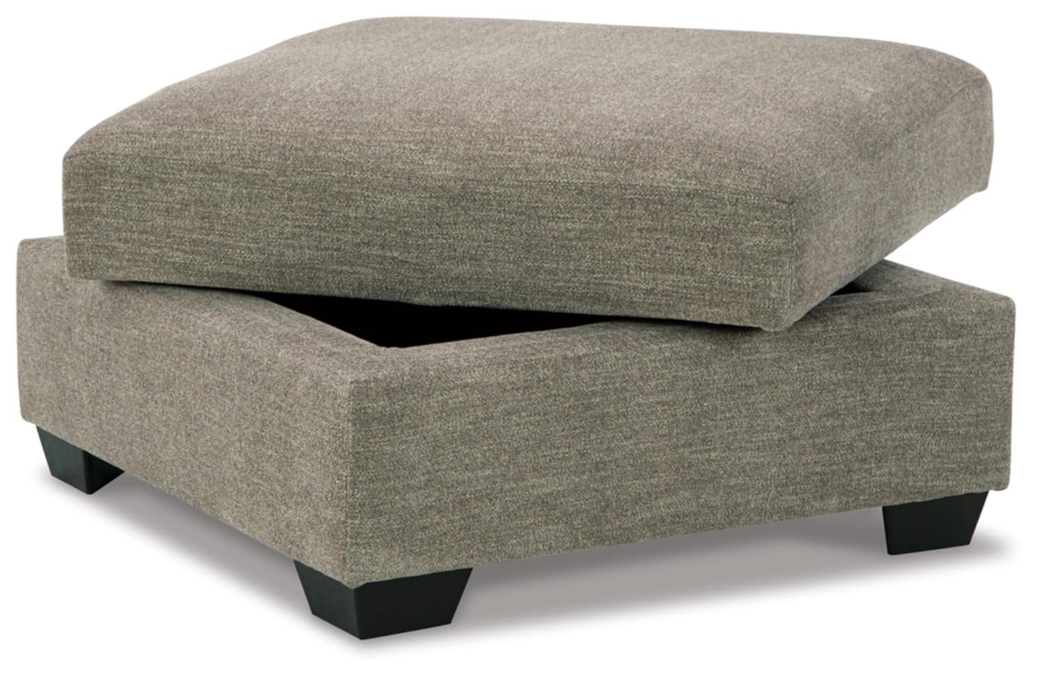 Signature Design by Ashley Creswell Upholstered Ottoman With Storage, Stone Gray
