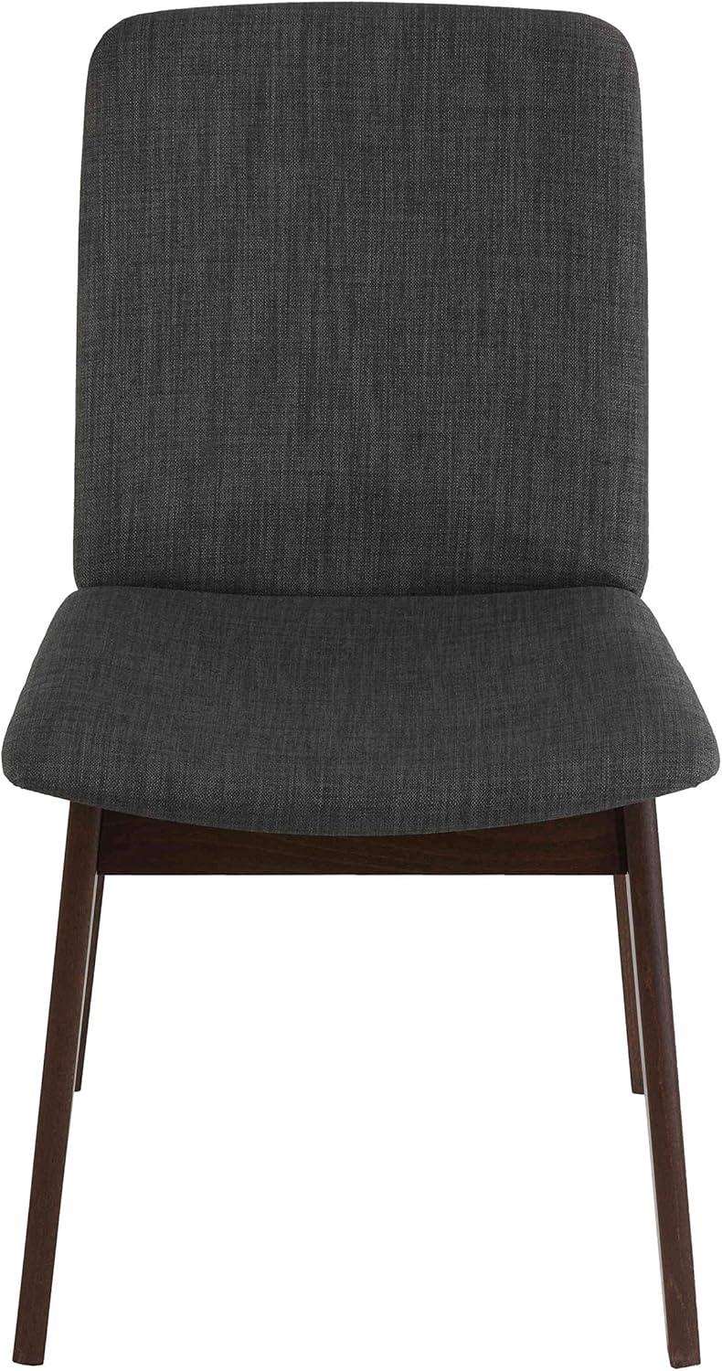 Cortesi Home Bjorn Dining Chair in Charcoal Fabric, Walnut Finish (Set of 2)