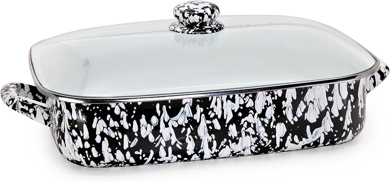 Golden Rabbit Grey Swirl Roasting Pan