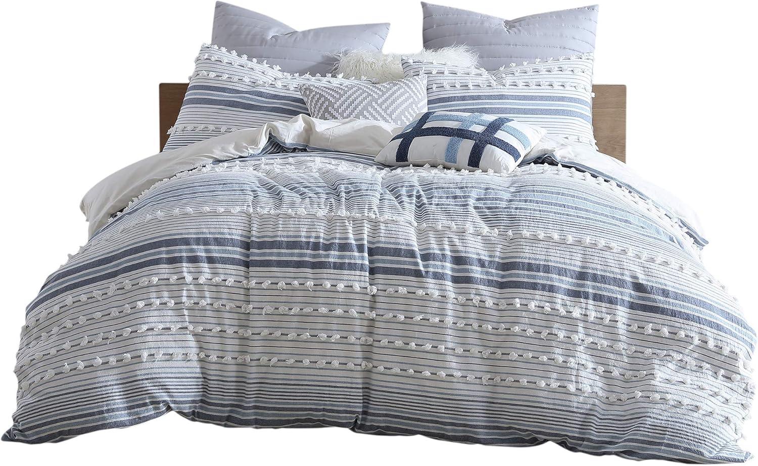 Rukai 100% Cotton Diamond Clip Jacquard 3D Fringe Texture 5-Piece Comforter Set