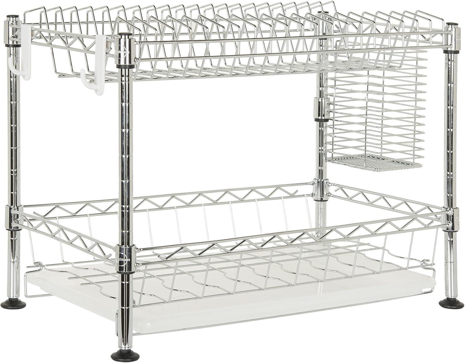 happimess Brooklyn 24" Adjustable Dish Rack, Chrome