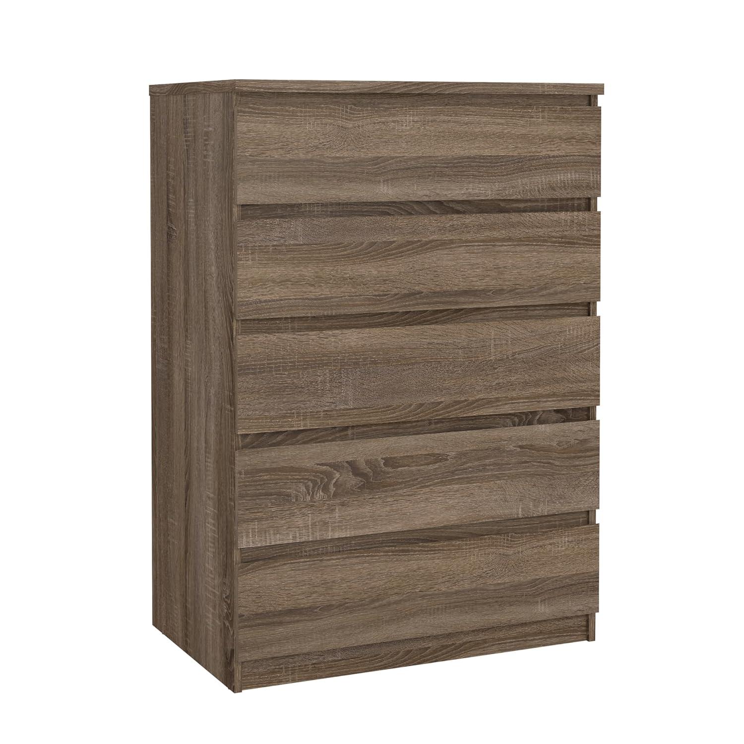 Wood Scottsdale 5 Drawer Chest in Truffle Gray-Tvilum