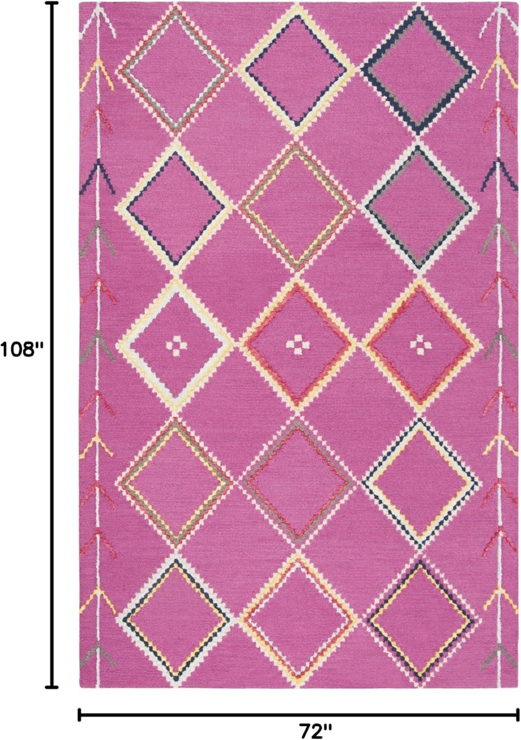 Bellagio BLG563 Hand Tufted Area Rug - Fuchsia/Multi - 6'x9' - Safavieh..