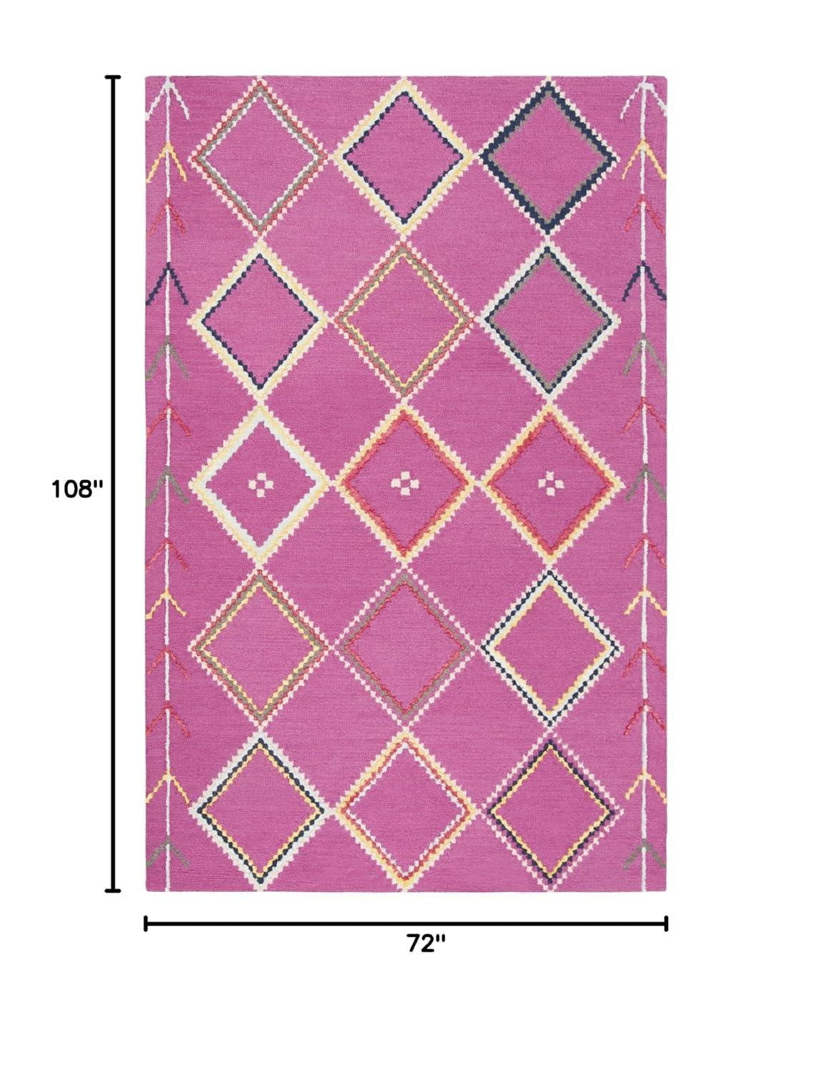 Bellagio BLG563 Hand Tufted Area Rug - Fuchsia/Multi - 6'x9' - Safavieh..