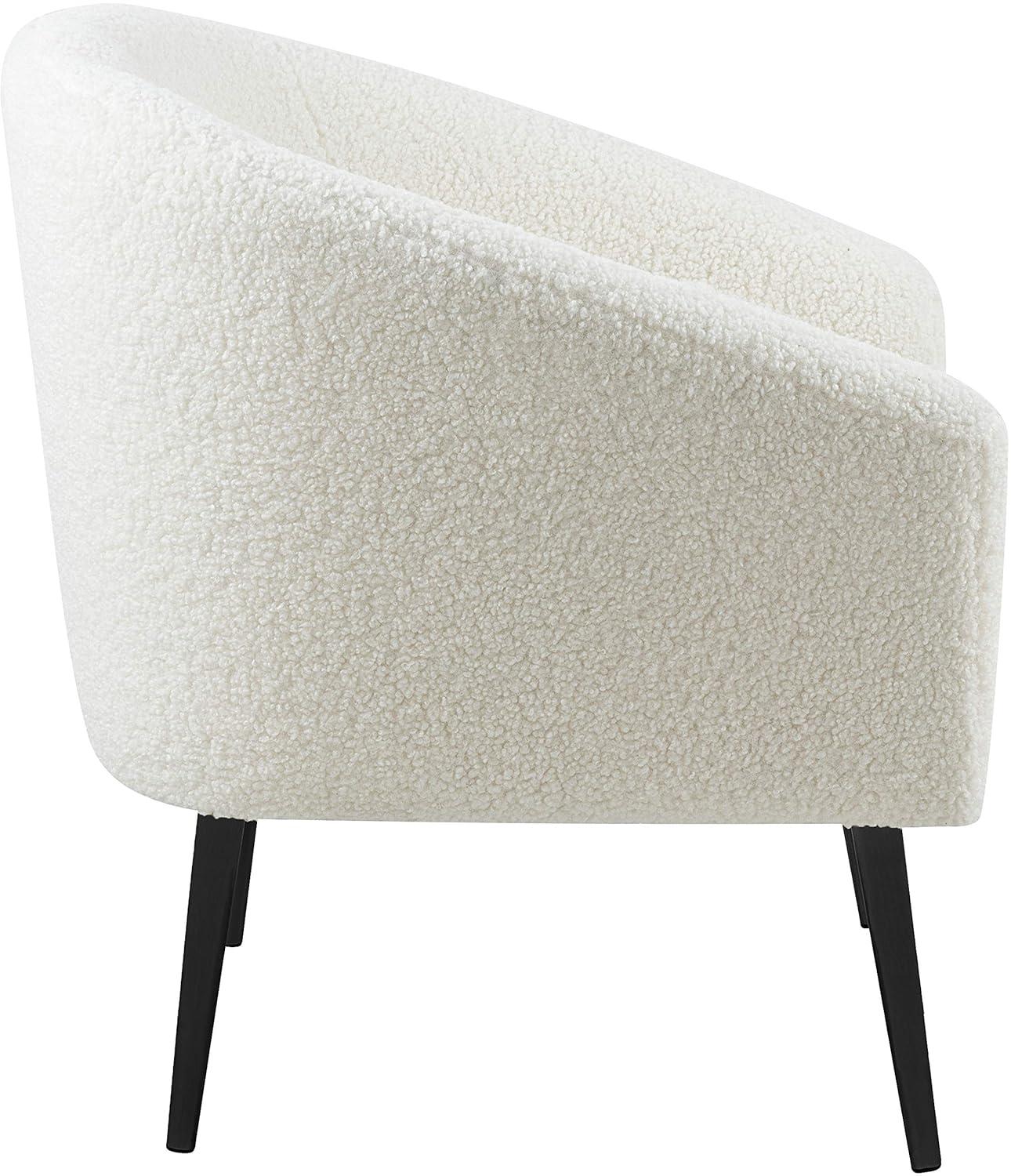 Meridian Furniture Barlow Faux Sheepskin Fur Accent Chair with Gold Legs