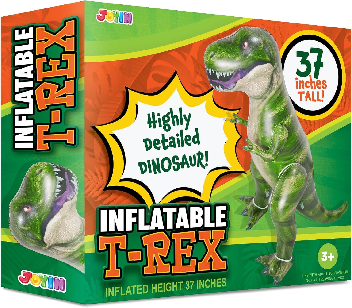 Joyfy 37" T-Rex Dinosaur Inflatable Toy for Party Decorations, Tyrannosaurus Rex Dinosaur Toy, Dinosaur Birthday Christmas Party Gift for Kids Adult