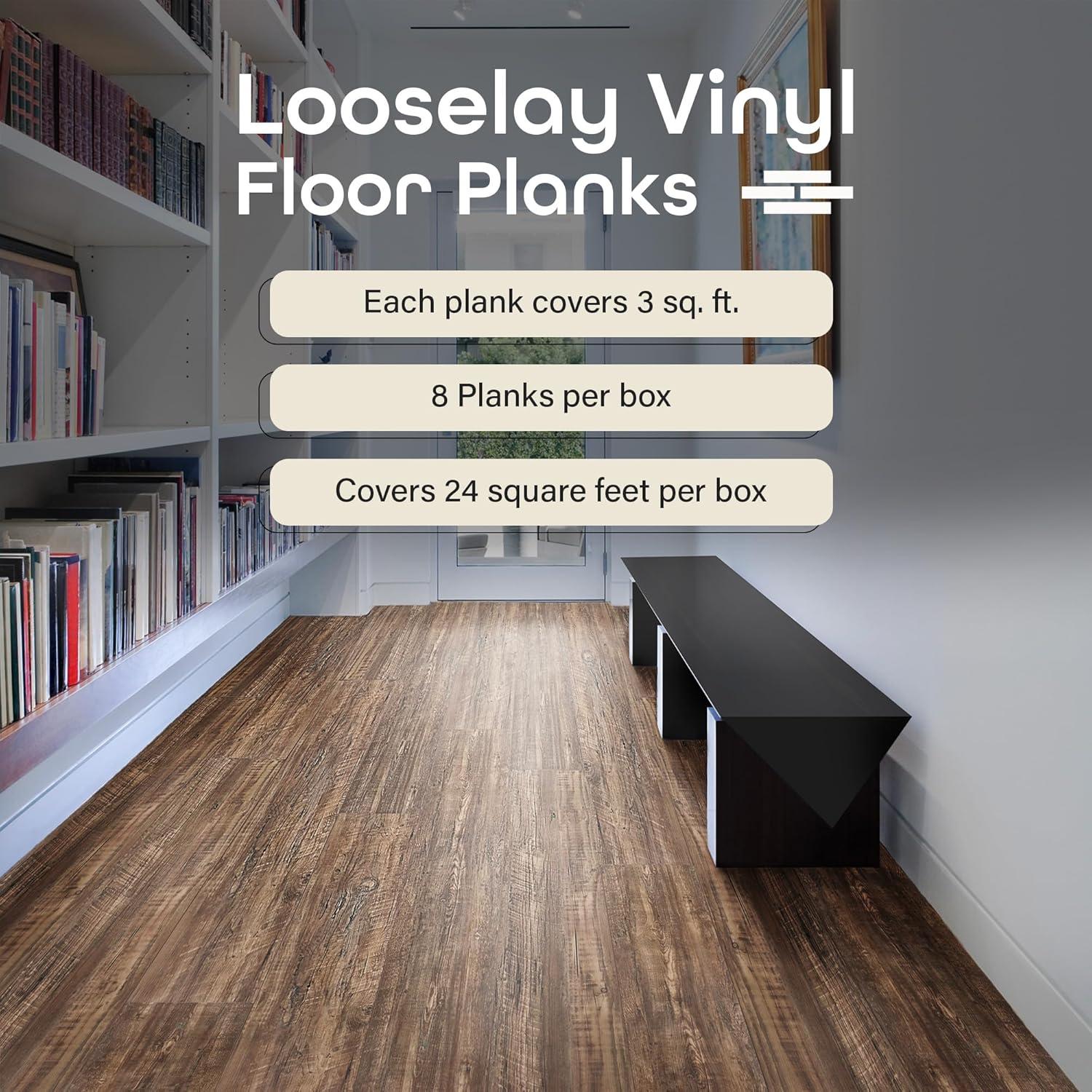 Achim Importing Co Flex Flor™ Looselay 5mm Thick 9'' W x 48'' L Vinyl Plank