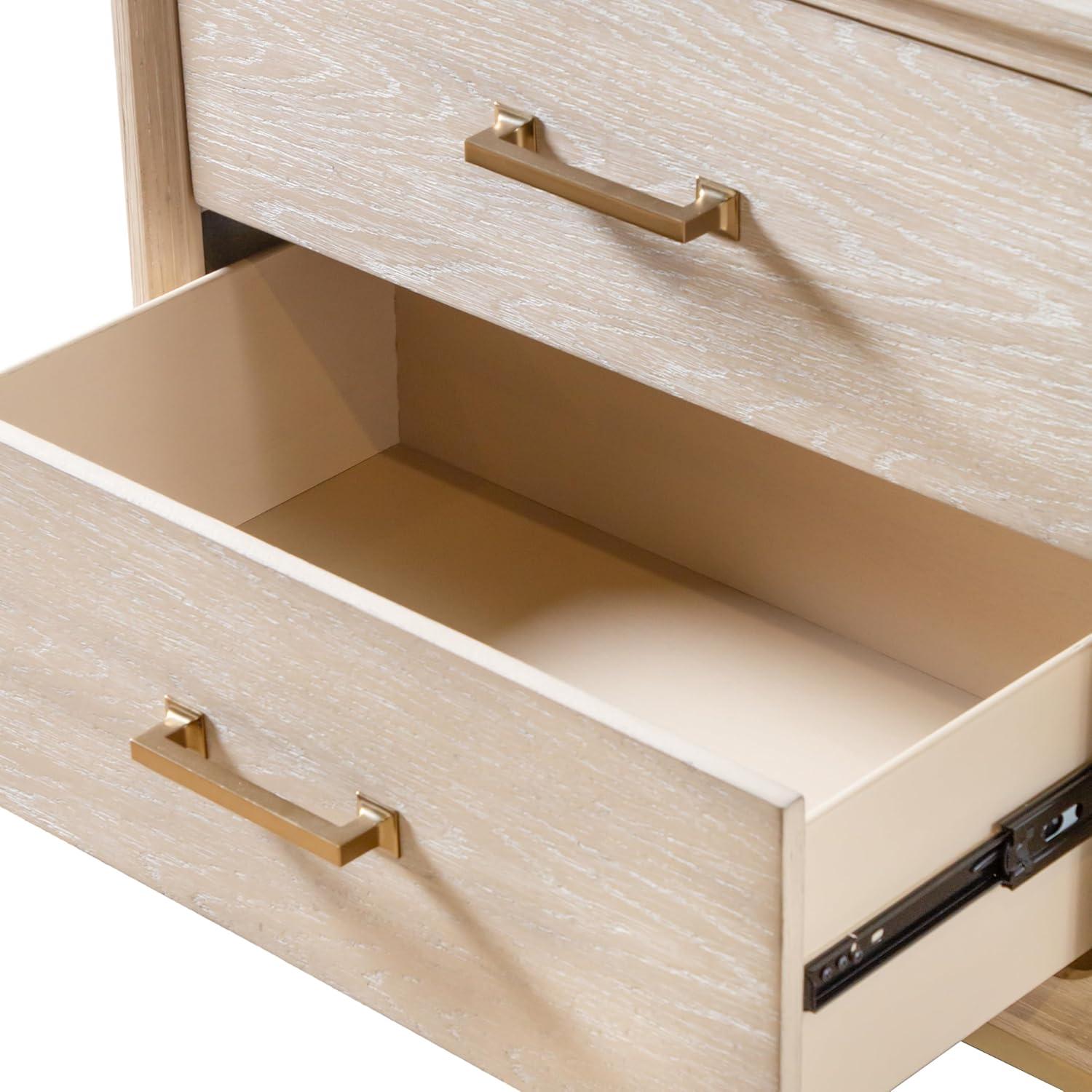 HOMES: Inside + Out 3pc Queen Neovesi Platform Bedroom Set Boho with 2 Nightstands Oak