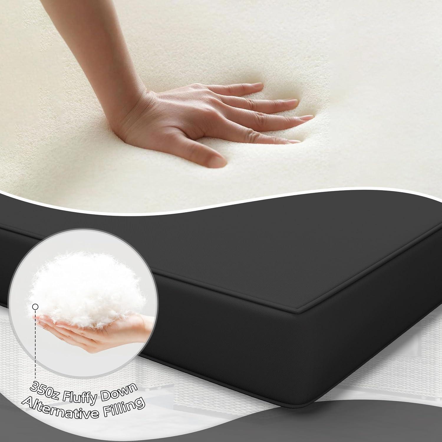 Outdoor Loveseat Cushion Set 46 X 26 Inch Water Repellent & Fadeness Patio Furniture Cushions,Removable Outdoor Couch Cushions with Hidden Zipper & Adjustment Staps for Couch, Bench, and Swing