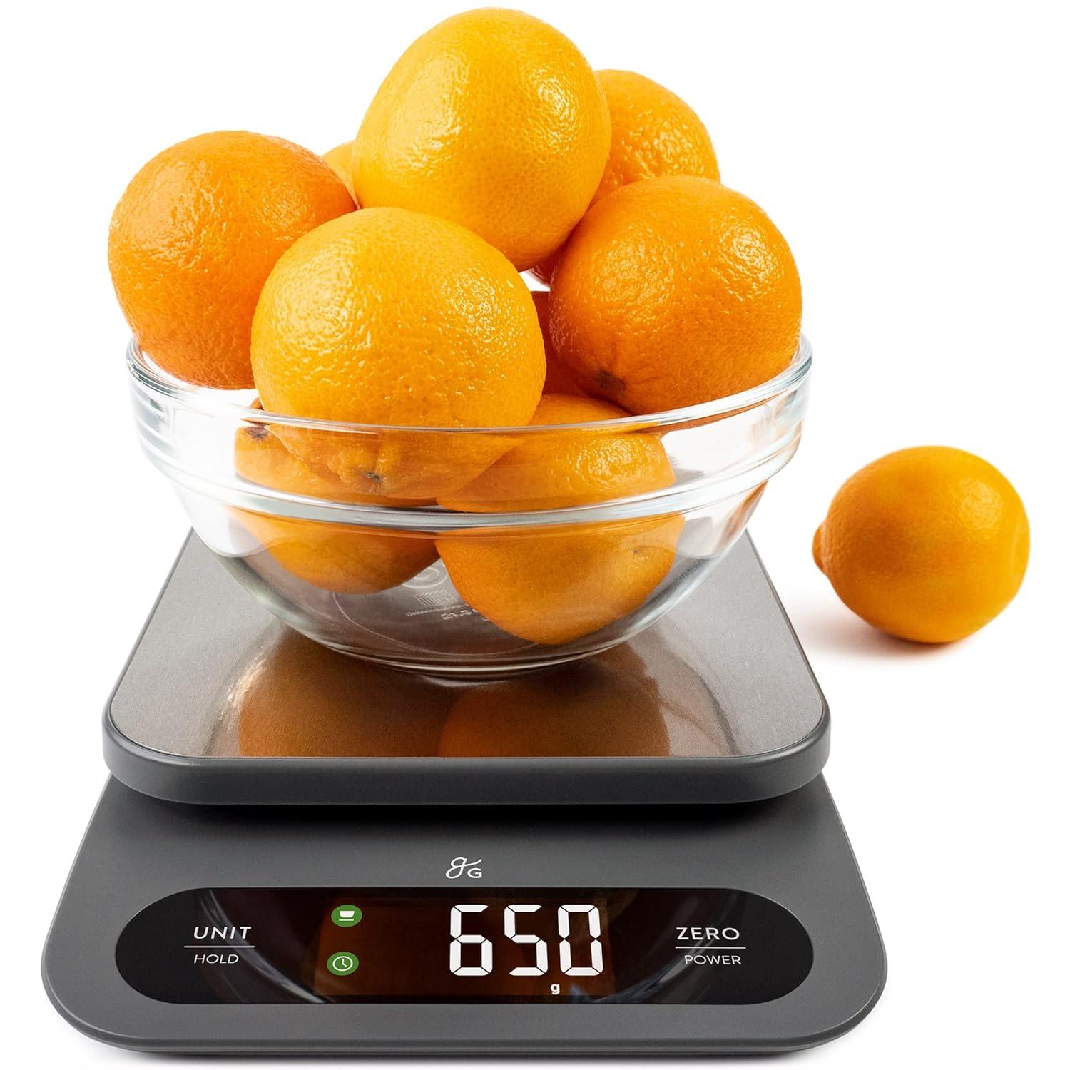 Greater Goods High-Capacity Kitchen Scale with LCD Display & Stainless Steel Finish