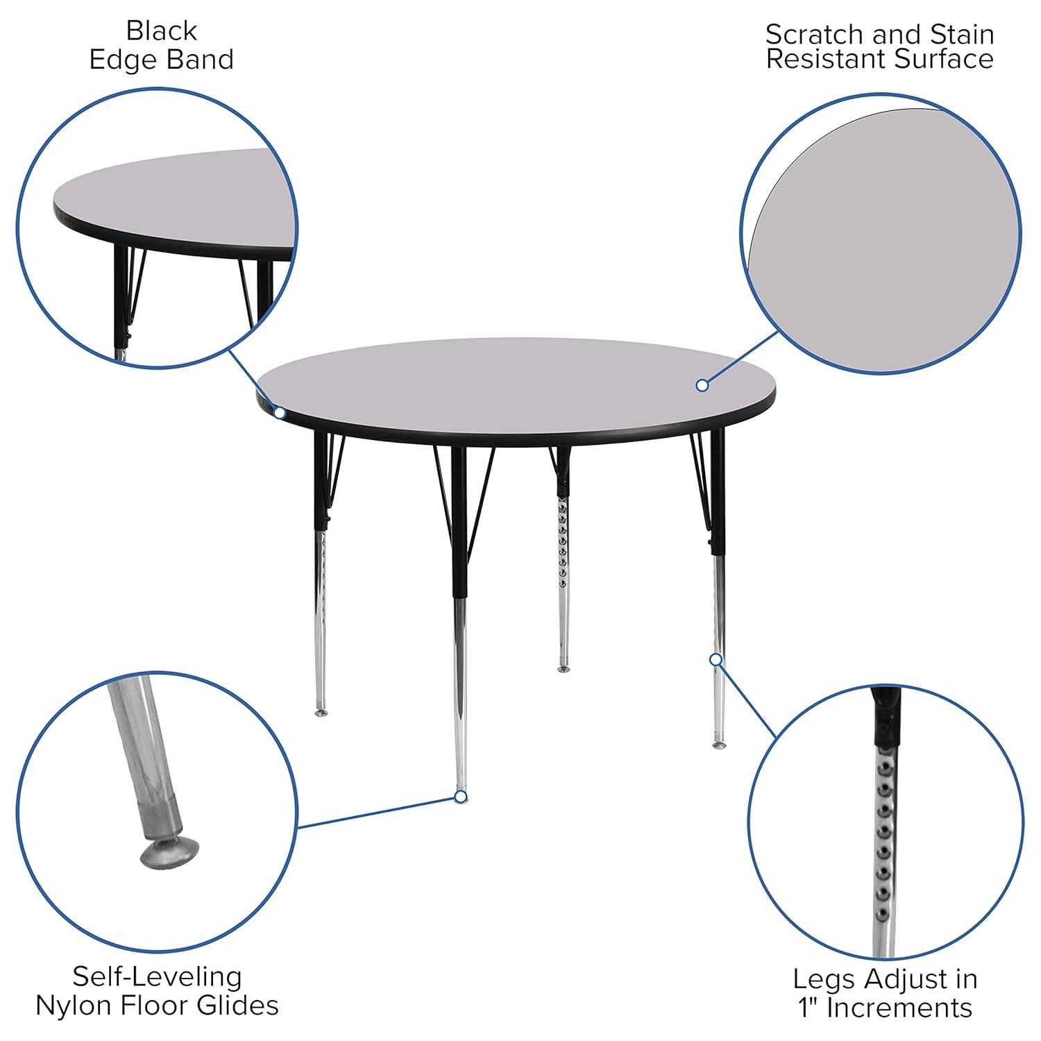 Flash Furniture Goddard 42'' Round Thermal Laminate Activity Table - Adjustable Legs