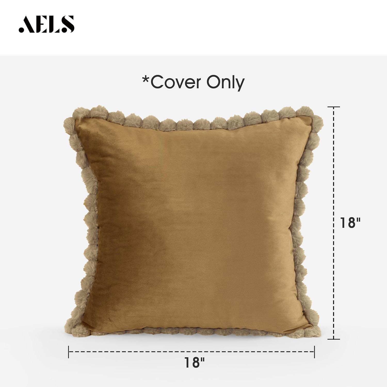Deconovo Deconovo Pom-poms Velvet Reversible Pillow Cover (Set of 2)
