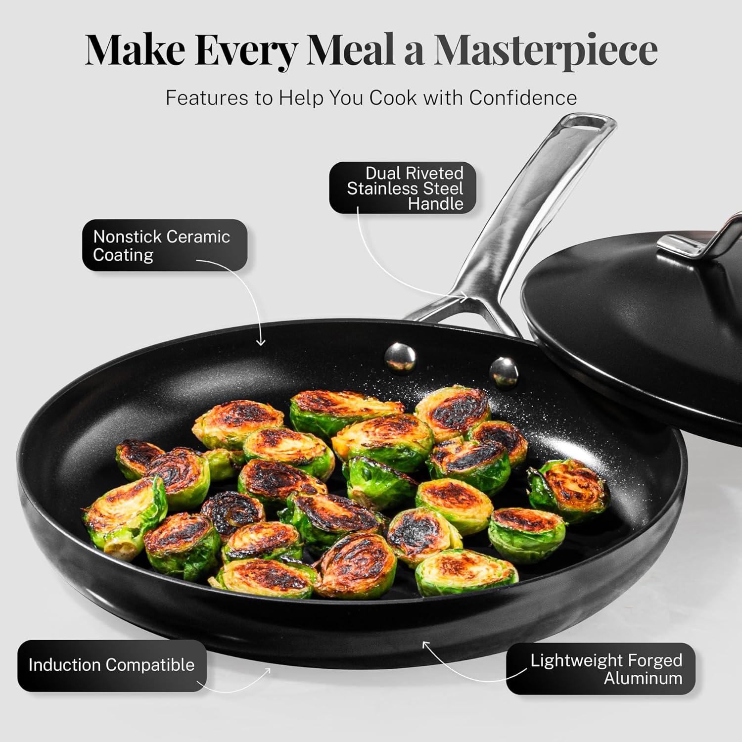 Gotham Steel Gotham Steel Modern Collection 11 Pc Cream Nonstick Cookware Set