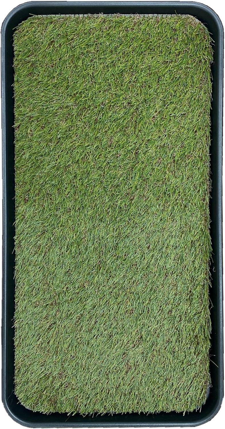Ottomanson Pet Training Non-Slip Indoor/Outdoor Tray with Reusable Grass Pad