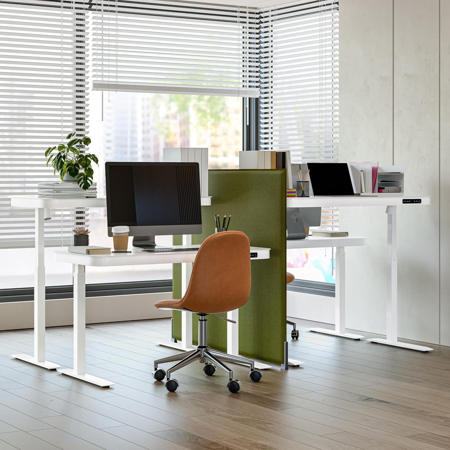 Seville Classics AIRLIFT® airLIFT 48" W Electric Adjustable Height Tempered Glass Desk