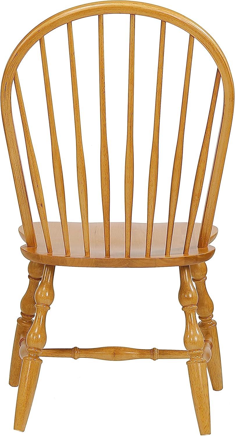 Sunset Trading Oak Selections 18" Wood Windsor Dining Chair in Oak (Set of 2)