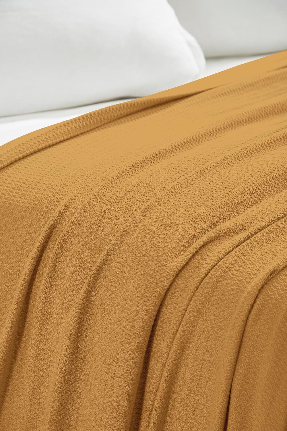 Superior Waffle Weave Honeycomb Knit Soft Textured All-Season Cotton Blanket