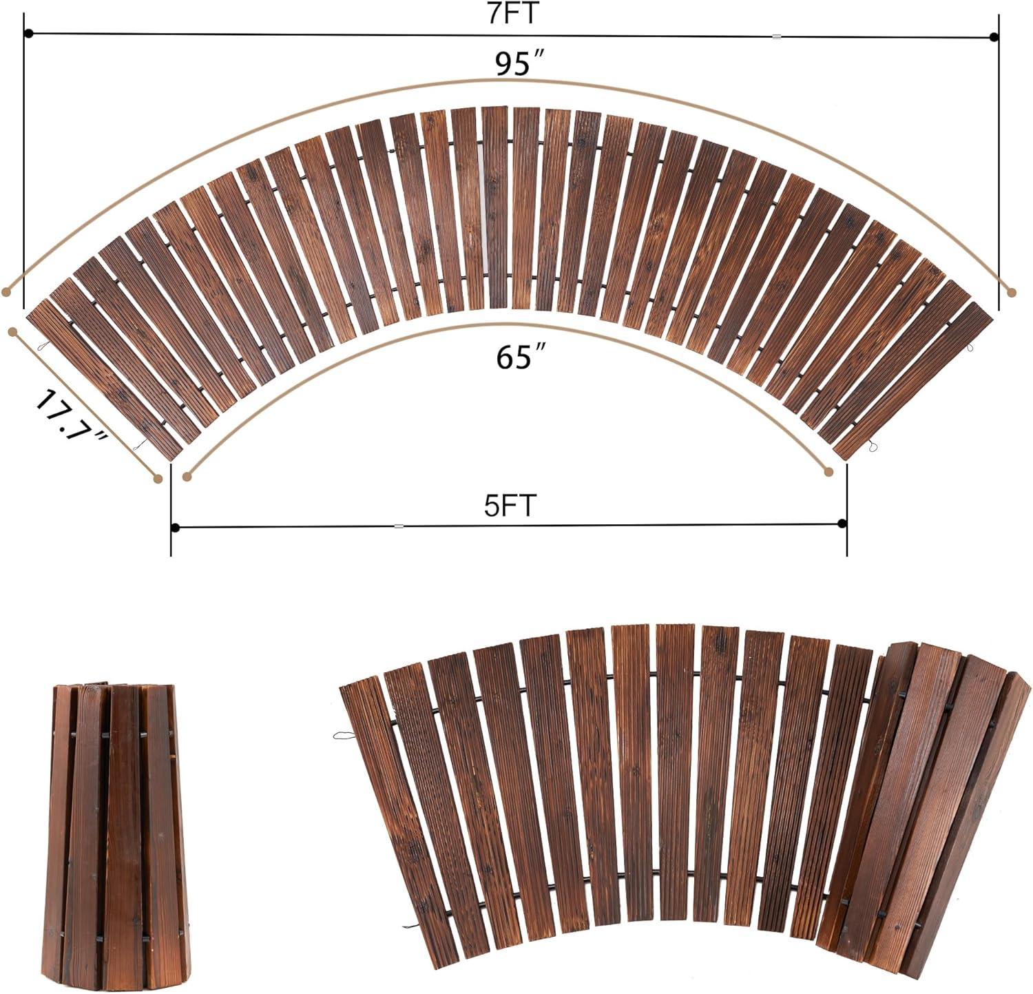 LINSHRY 12FT Wooden Garden Pathway, Outdoor Roll Out Decorative Garden Walkway, Weather-Resistant Non-Slip Hardwood Pathway for Backyard, Beach, Wedding Party Paths