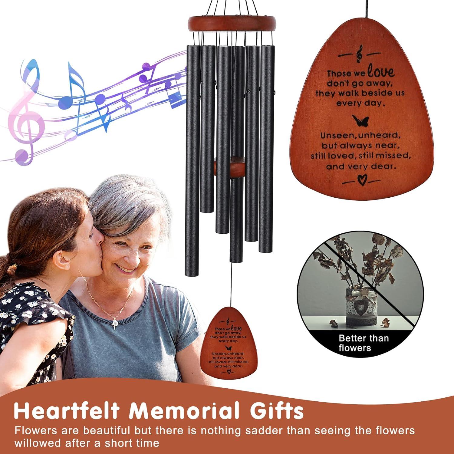 Sympathy Gifts for Loss of Loved One 32" Memorial Wind Chimes for Loss of Loved One Bereavement Condolence Gifts Sympathy Windchimes Memory Wind Chime with Memorial Card