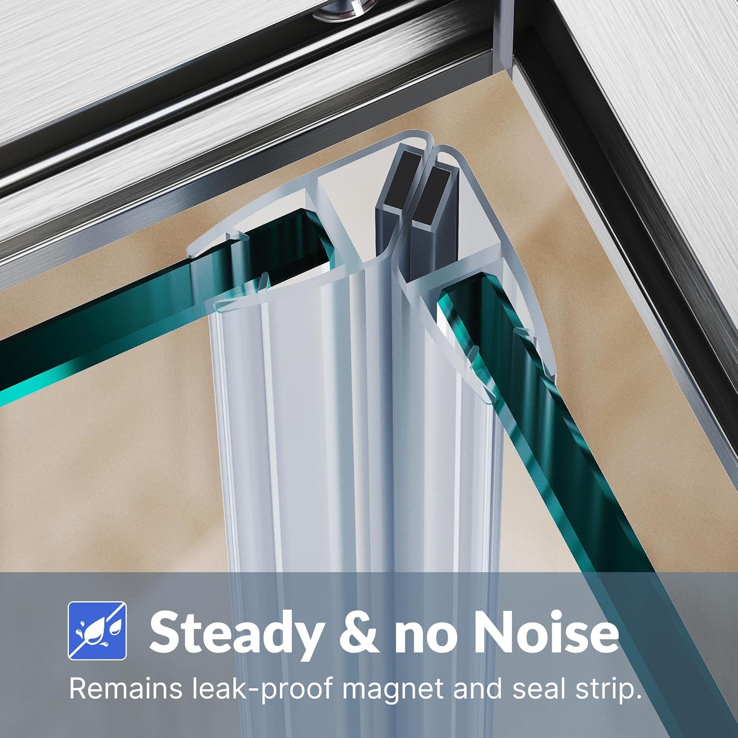 Sunny Shower Corner Entry Sliding Shower Door 36 in.D x 36 in. W x 72 in. H Brushed Nickel Finish Shower Enclosure
