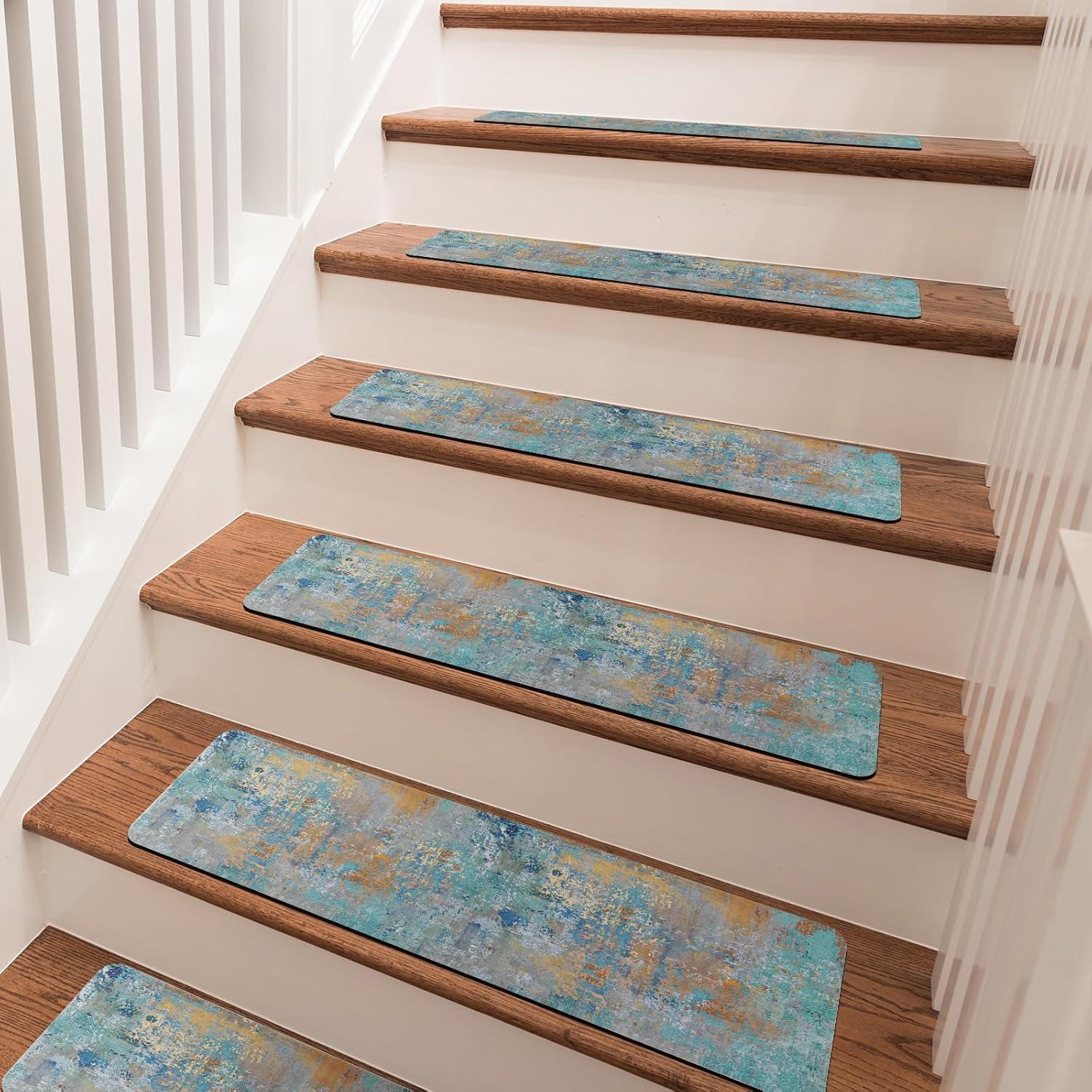 Rosy Rubber Backing Non-Slip Stair Treads for Wooden Steps