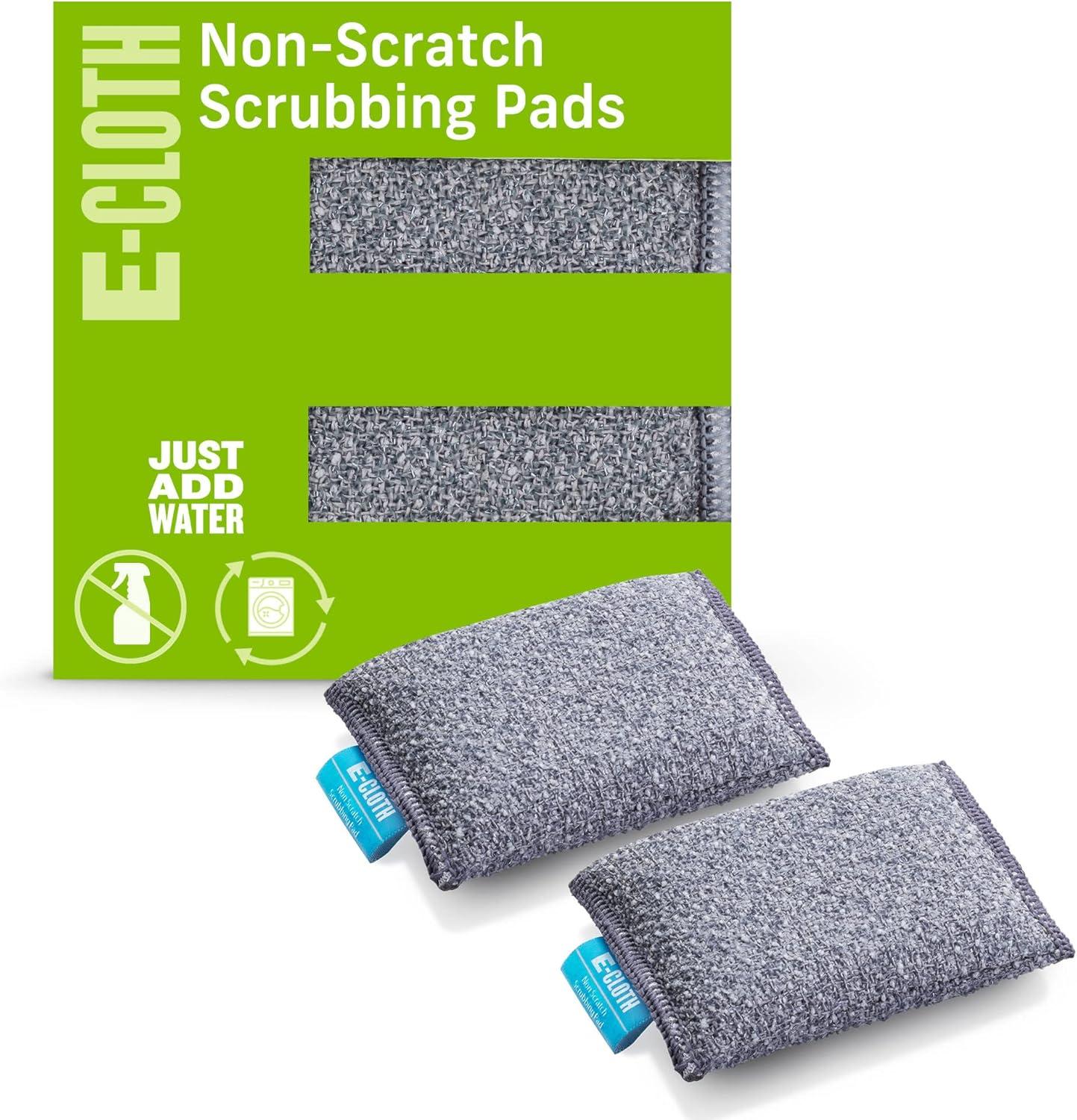 E-Cloth Non-Scratch Scrubbing Pads, Premium Microfiber Dish Scrubber and Kitchen Sponge for Cleaning, 2 Pack