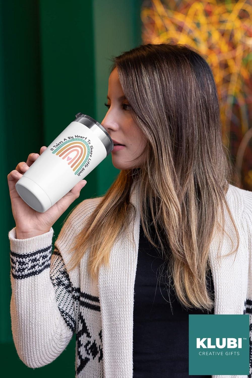 Teacher Gifts Coffee Mug - It Takes a Big Heart to Shape Little Minds 20oz Tumbler/Mug with Handle - Cute Idea for Appreciation Week, Women, Teaching, Best, Thank You, Birthday, Valentines Day