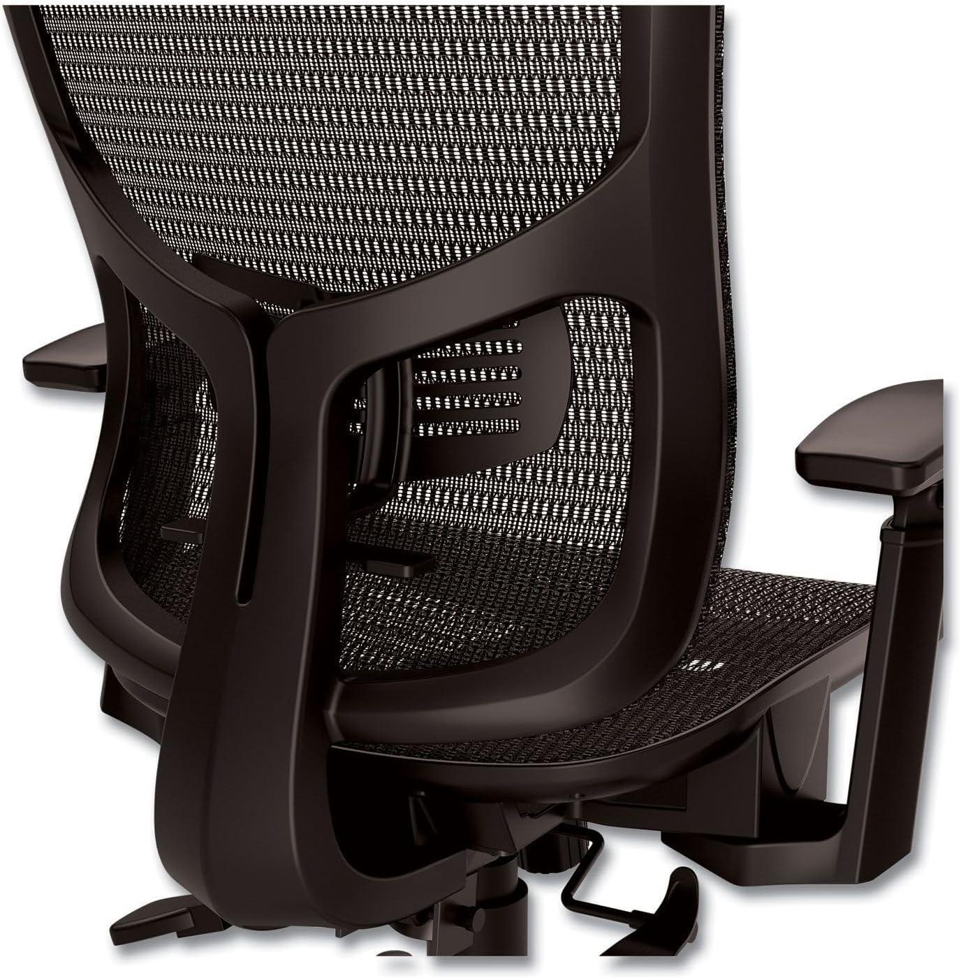 Alera Hollins Ergonomic Mesh Swivel Task Chair, Supports Up to 275 lb, 18.57 to 22.54 Seat Height, Black Seat/Back, Black Base